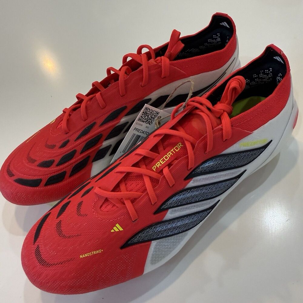 Men Size 7.5 Adidas Predator Elite FG Cleats ‘Lucid Red Black White JS0433